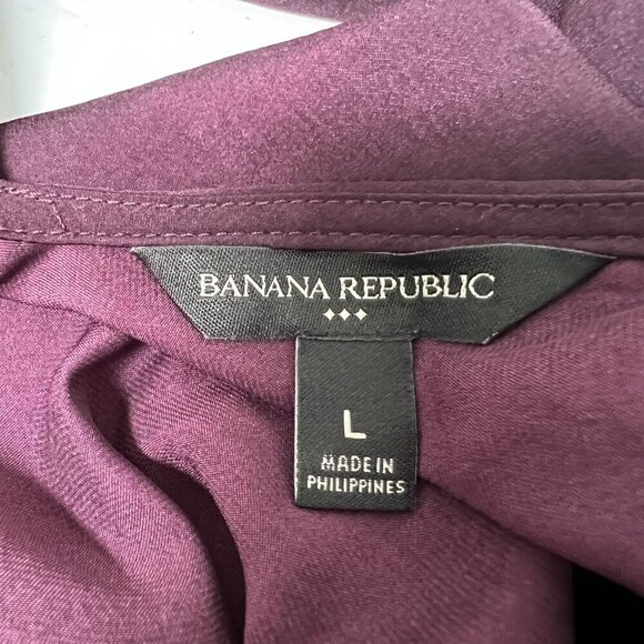 Banana Republic Saba Bow-Neck Sleeveless Blouse Top Dark Plum Size Large - Picture 5 of 8
